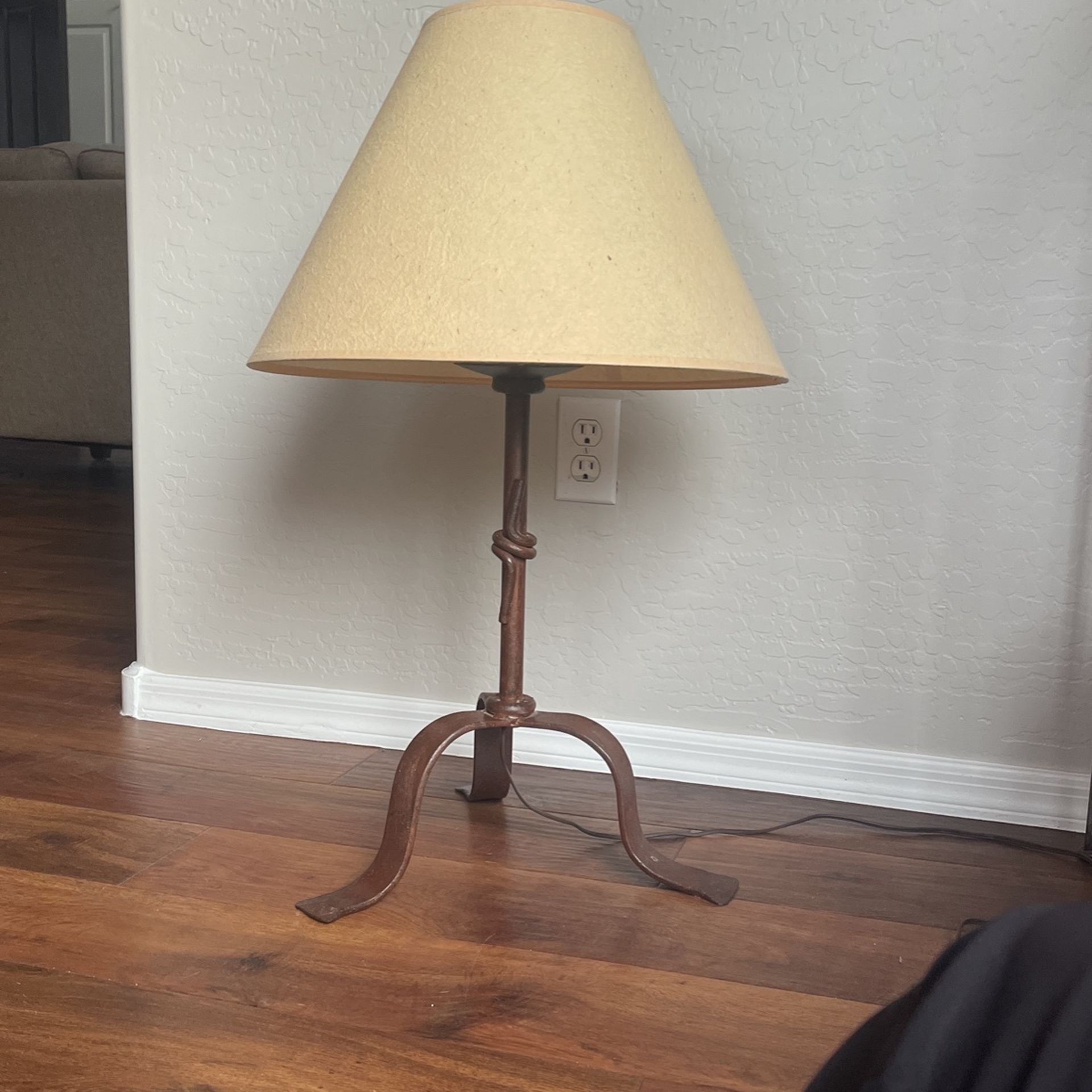 Solid And Heavy Wrought Iron Lamp (lamp shade not available)