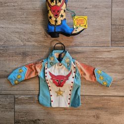 Rodeo Boot & Minature Country Western Red Devil Shirt 