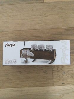 Parini Glass Jar Condiment Set - NEW