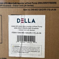 New DELLA 12000 BTU Mini Split AC Heat Pump WiFi – In Box