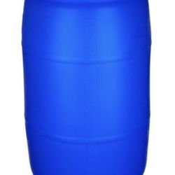 55 gallons blue plastic barrels