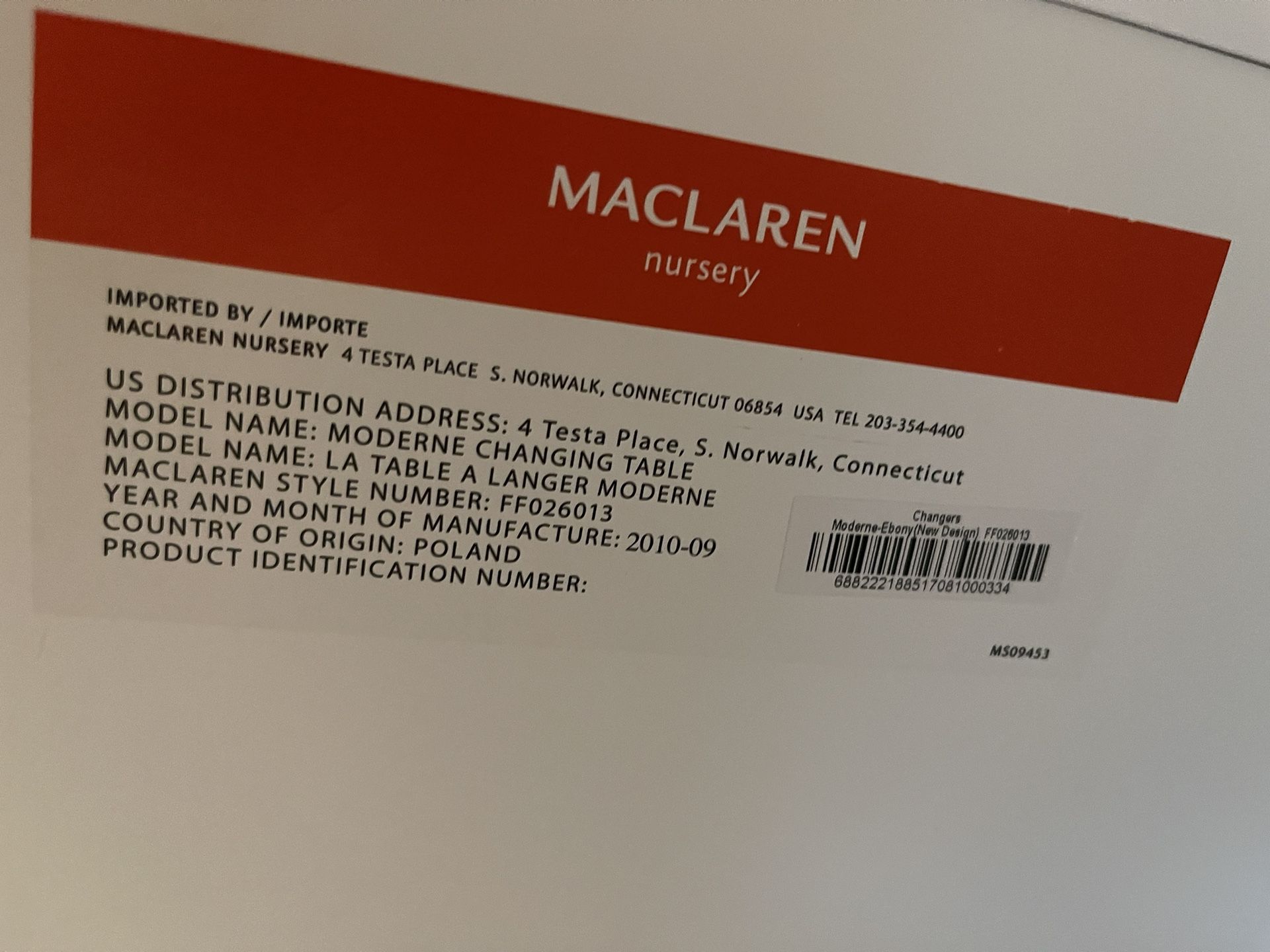 Maclaren Changing Table
