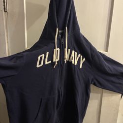 OLD NAVY, BLUE NAVY LARGE ZIP UP HOODIE. 
