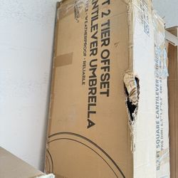 8FT 2-Tier Offset Cantilever Patio Umbrella – Brand New, No Base