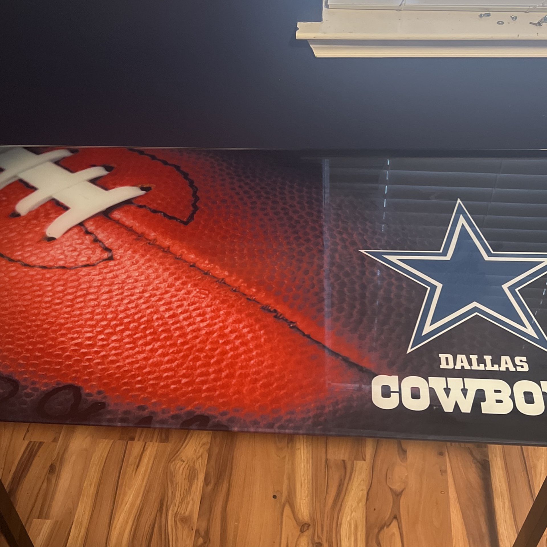 Dallas Cowboys glass desk/table.