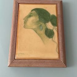 RC Gorman Painting On Porcelain Tile Nicely Framed