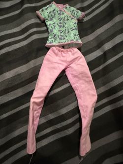 Barbie Doll Medical Scrubs Set Teal Print Top & Pink Pants