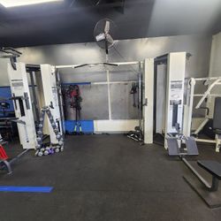 Cybex cable crossover with assisted pull up seeded row