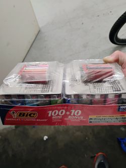 2 Packs Of 50 Mini Bic Lighters 