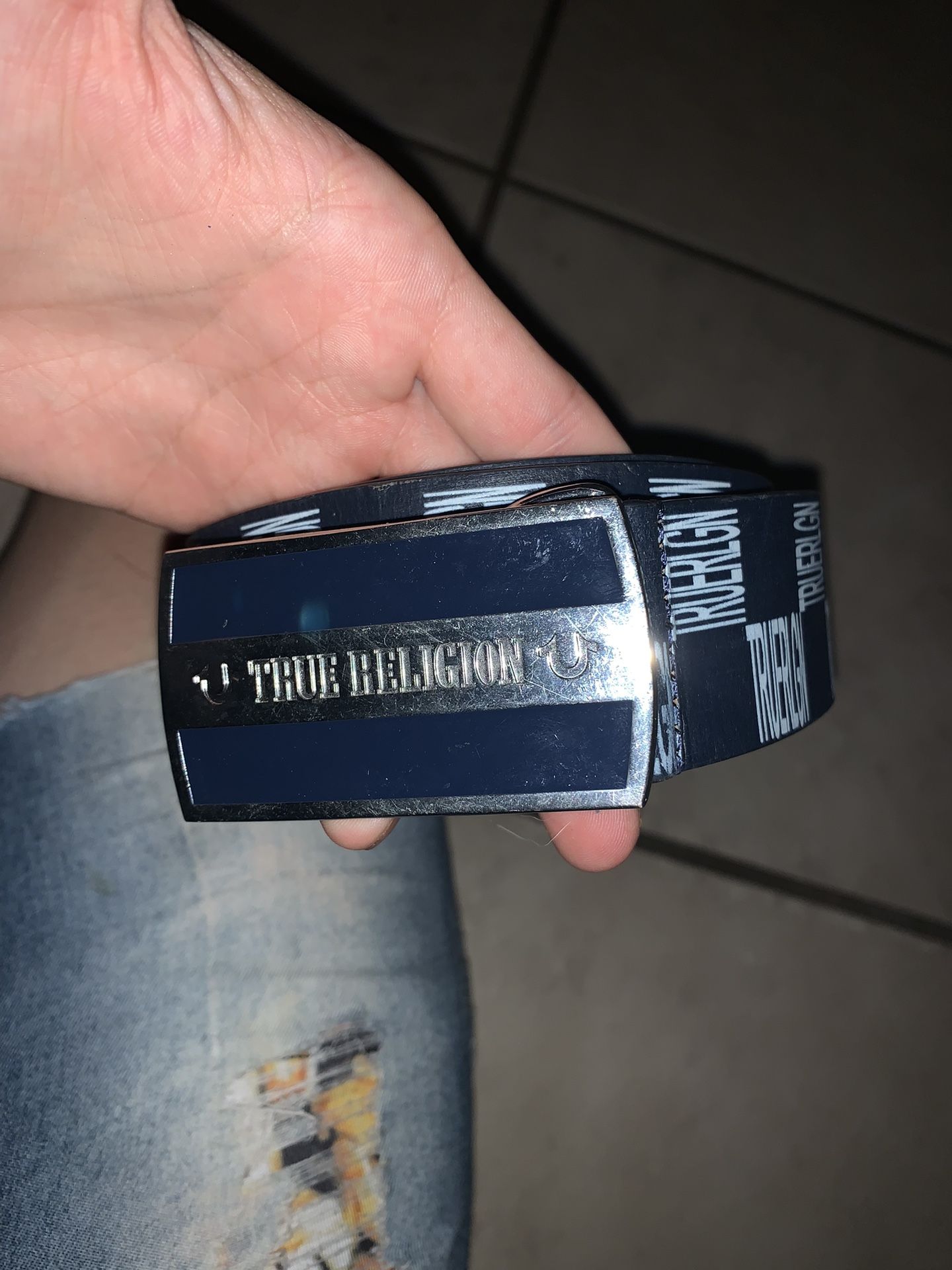 Mens Size 30 Real Leather True Religion Belt New
