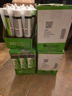 Selling a complete, brand-new lot of 48 tubes of Adfast Adseal 1942 high-performance hybrid adhesive sealant.