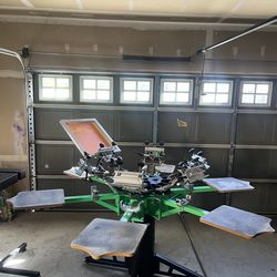 Riley Hopkins 250 6x6 Screen Printing Press – Micro Reg – Excellent Condition