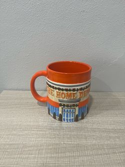 The Home Depot 2014 Mr Christmas Mug Storefront Holiday 3D Coffee Cup Orange