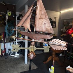 Copper Sail Boat Weather Vain 