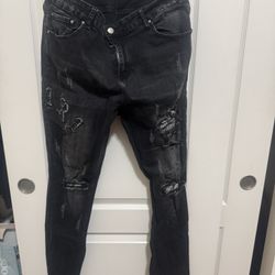 Amiri Black Bandana Denim Jeans
