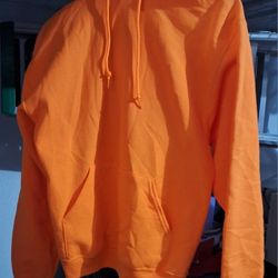 (BB  - 25)   NUBLEND BRIGHT ORANGE HOODIE ADULT LARGE