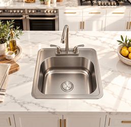 15” Stainless Steel Drop-In Sink with Faucet