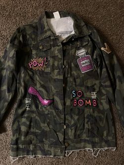 Camouflage Jacket With Patched