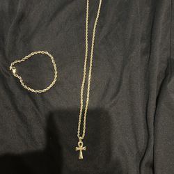Rope Chain With Pendant And Rope Bracelet Set