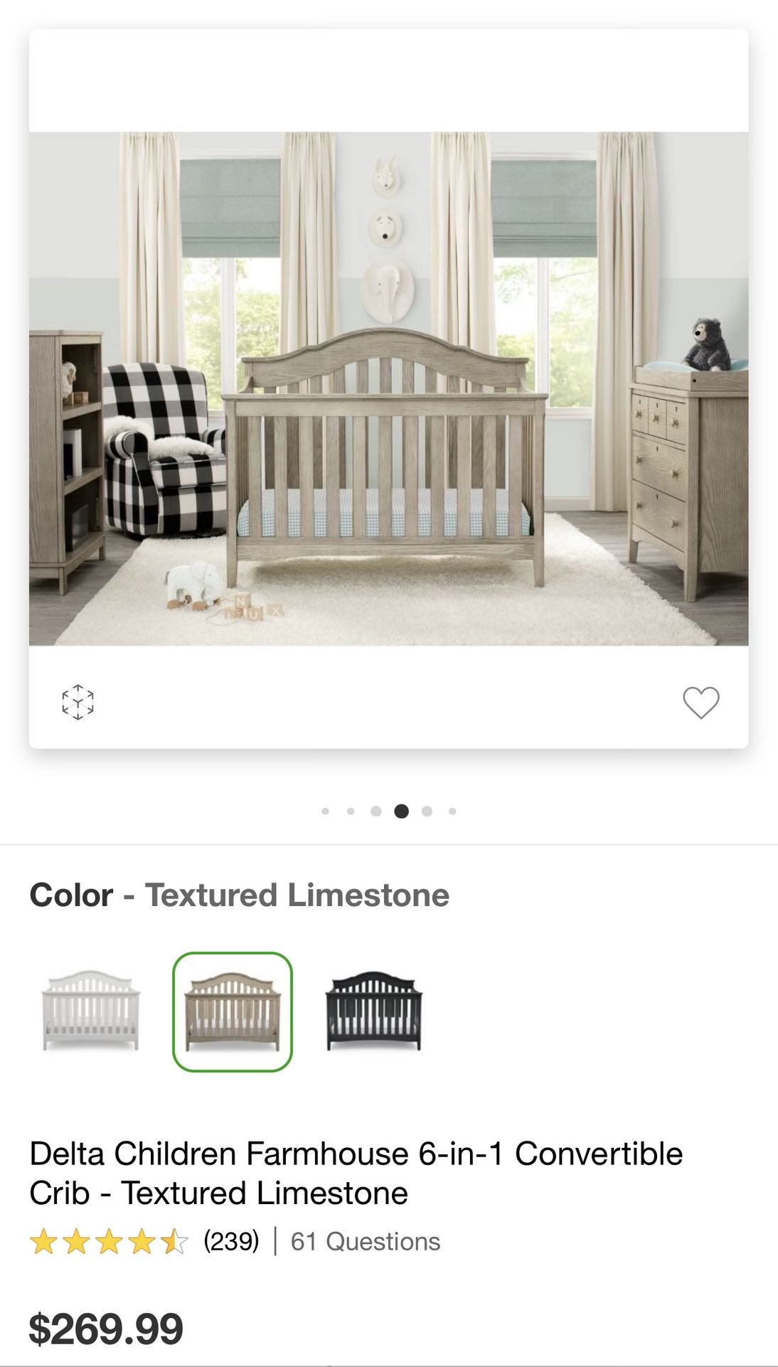Delta Children 6 in 1 Convertible Crib for Sale in Riverside CA OfferUp