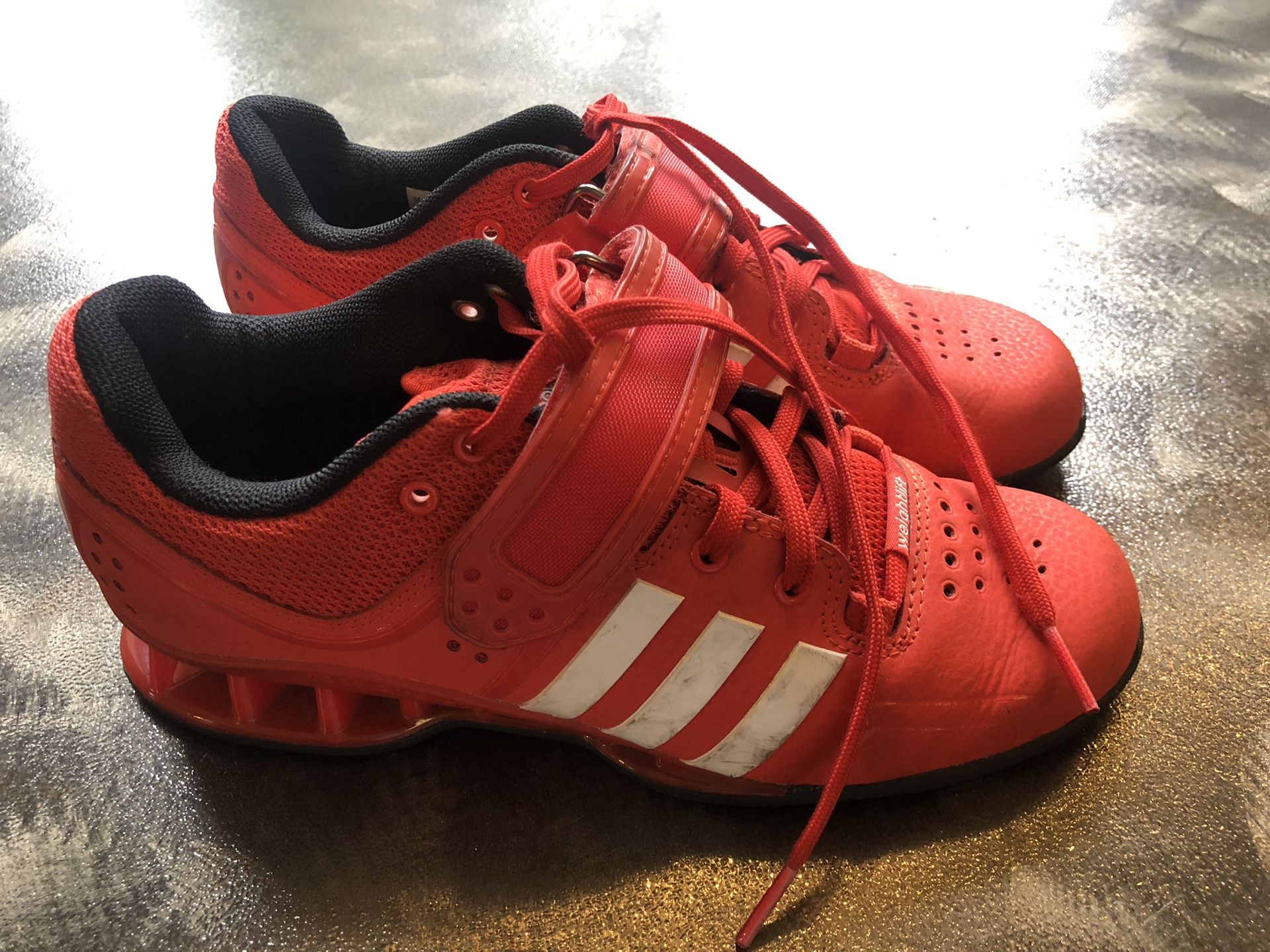 Red Adidas weightlifting CrossFit exercise workout training fitness shoes Size 5