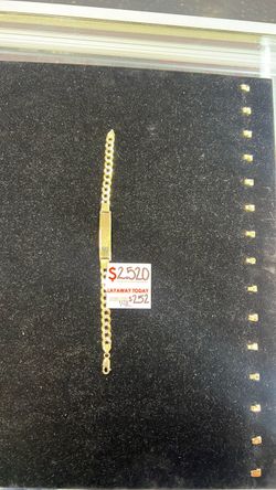 14K Gold Cuban Link ID Bracelet