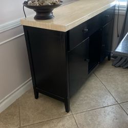 Buffet Table  w/ Wine Bottle Rack, & Hard Top 