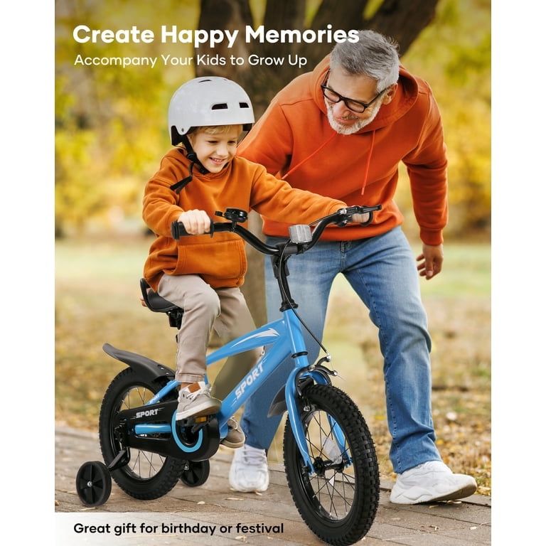 Naipo14"Kids Bike Girls and Boys Blue Bike for Age 3-10 Years Old