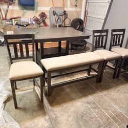 Dining Table Chairs And Bench 