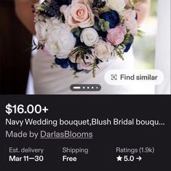 Bride Wedding Bouquet (fake flowers)- New