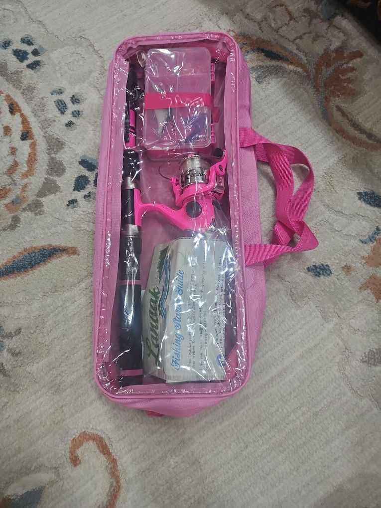Kids Fishing Pole, Portable Telescopic Kids Fishing Poles for Boys and Girls, Fishing Rod and Reel Combo Kit with Tackle Box, and Fishing Net.