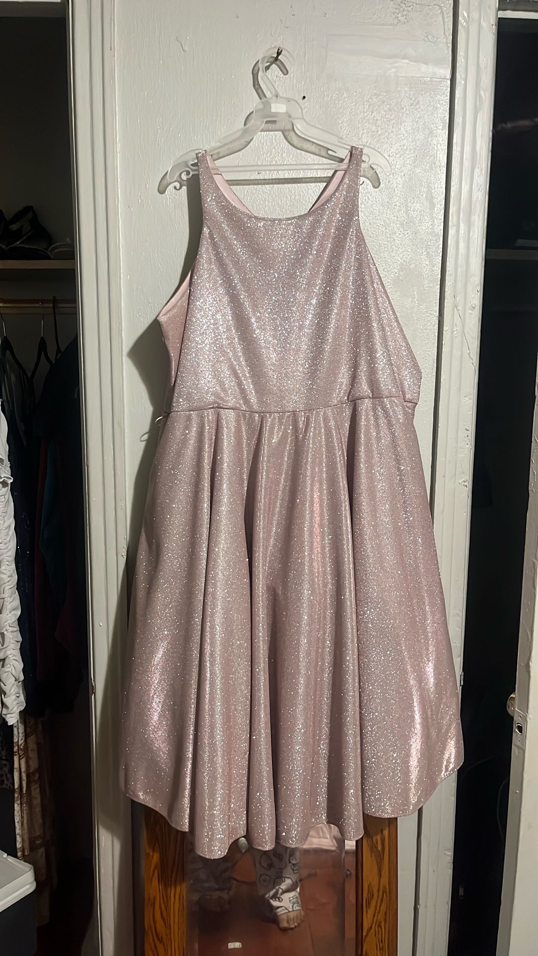 pink sparkling dress size 20