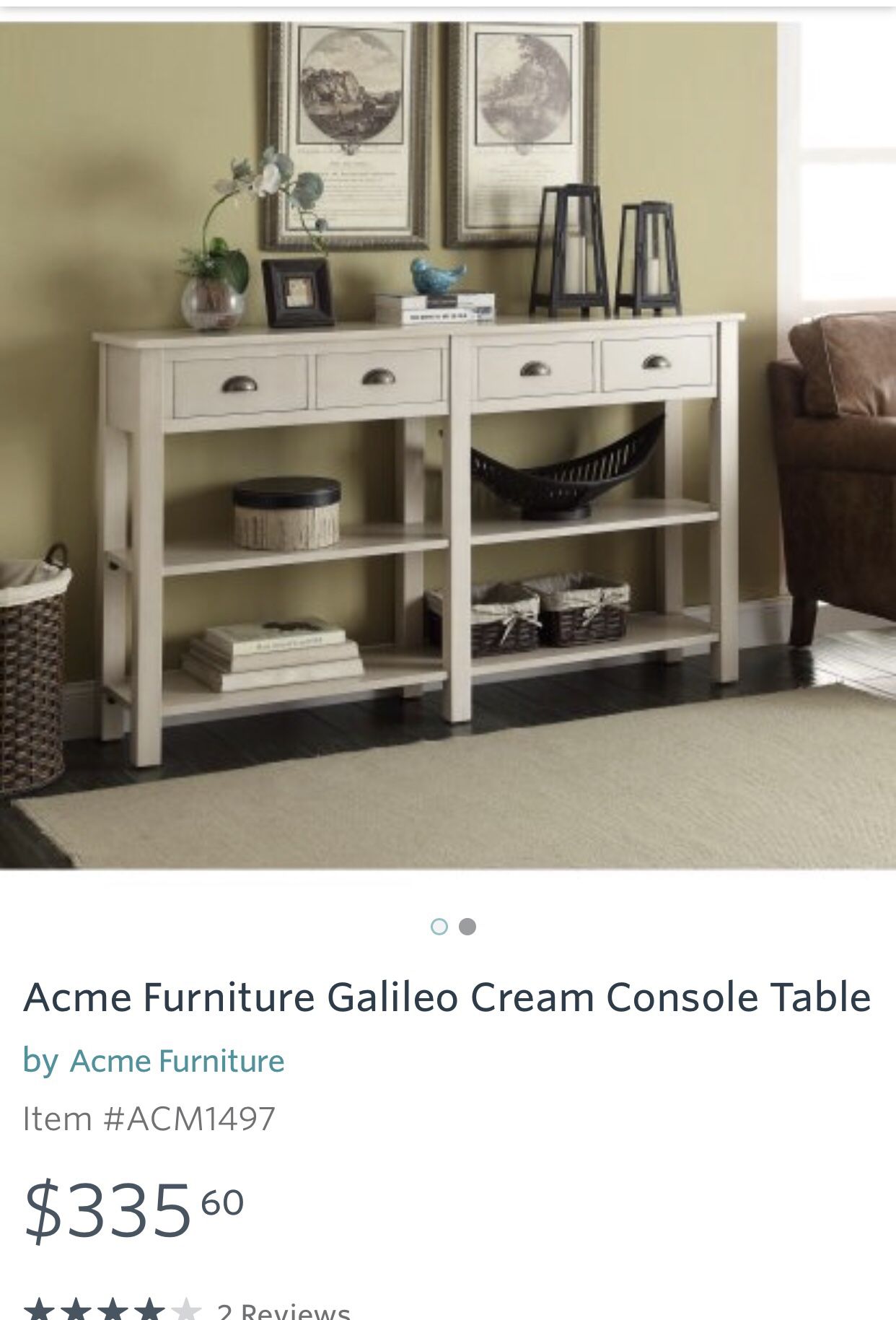 Acme Furniture Galileo Cream Console Table