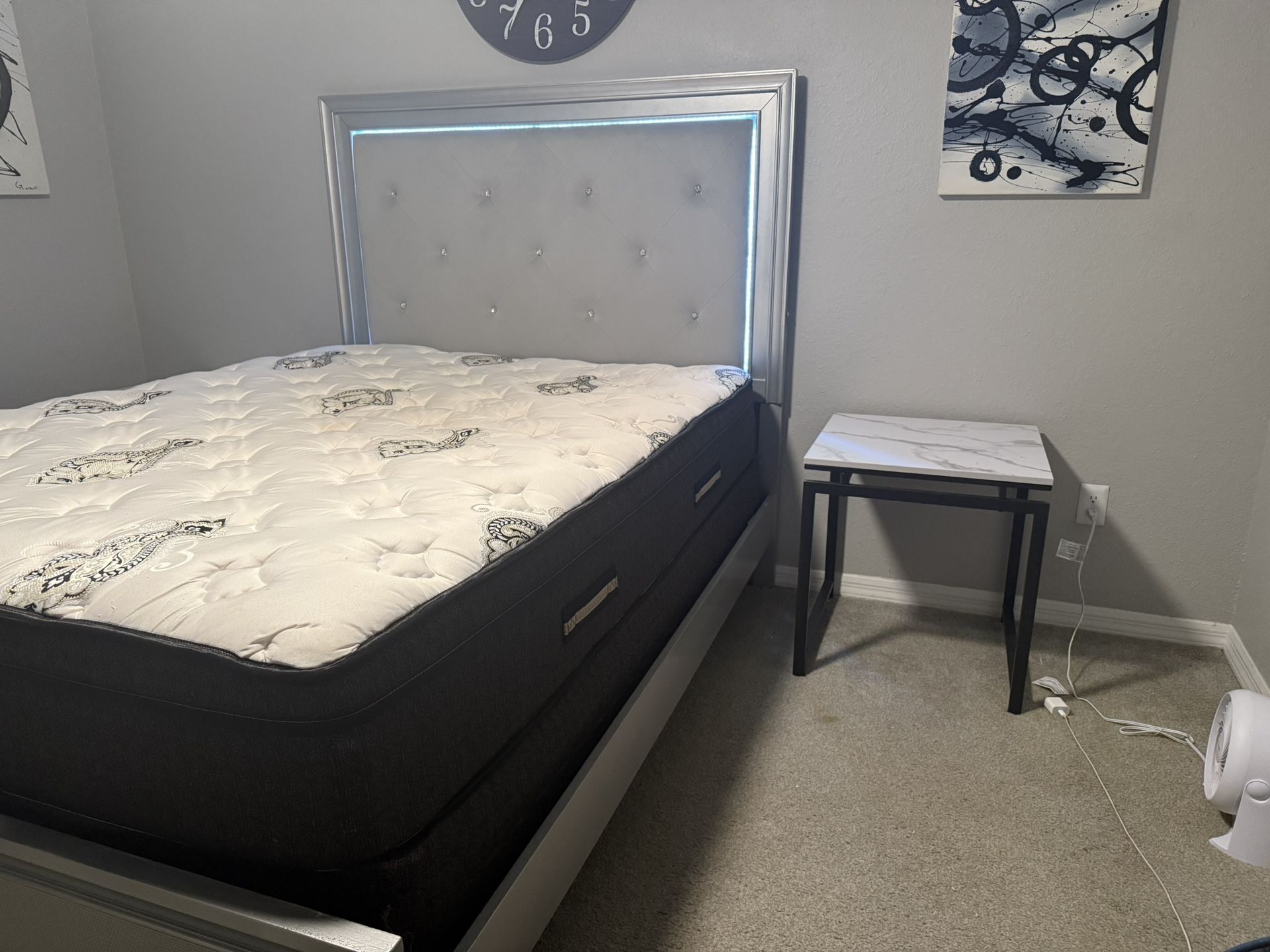 Mattress, Bed Set And End Tables For Sale!