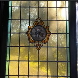 Antique stained glass window