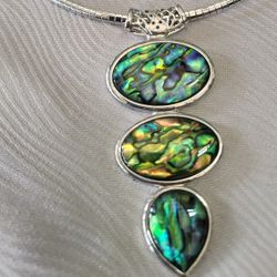 Abalone Pendant With Omega Necklace