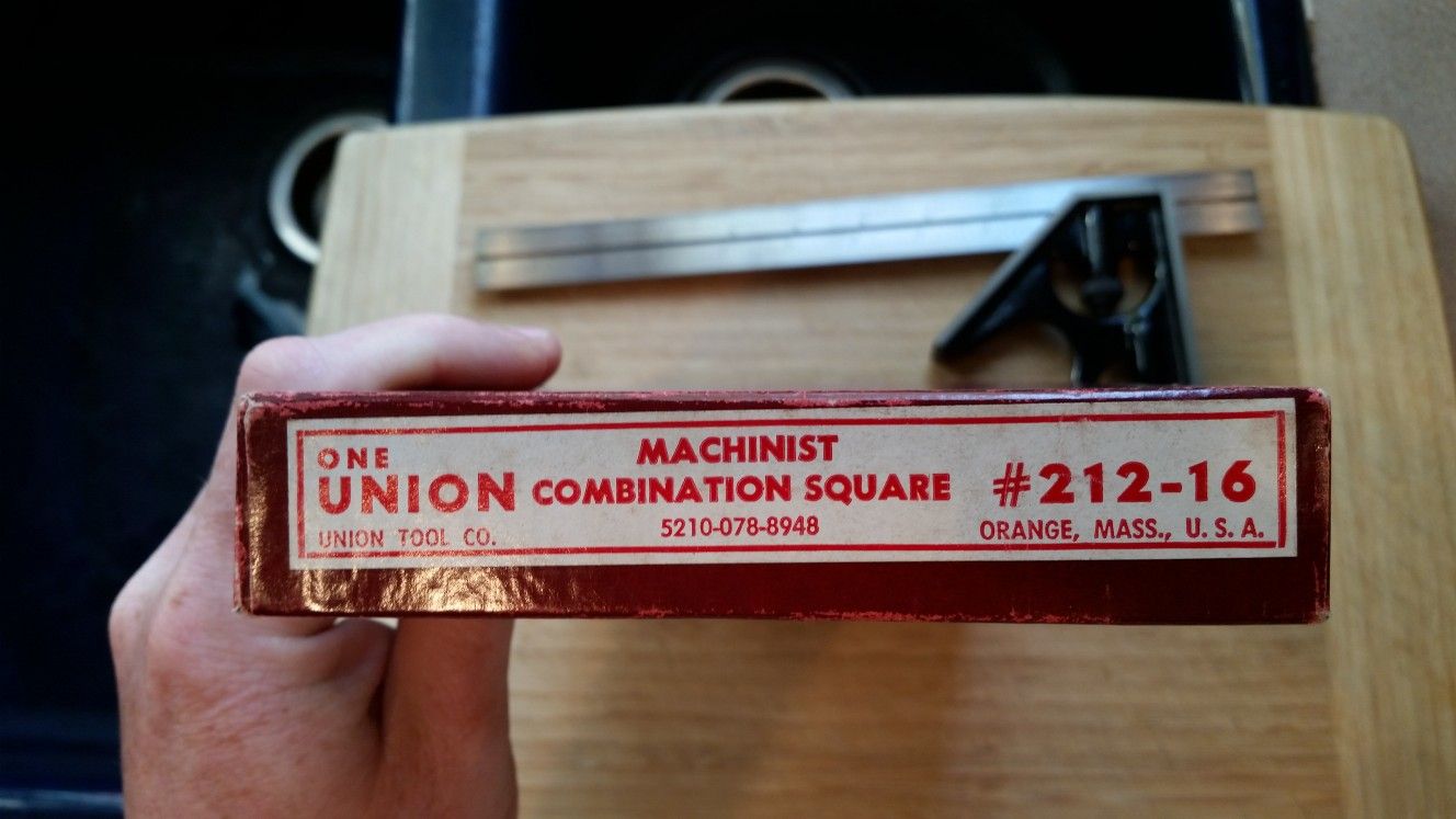 Rare Union 12" Machinist Combination Square USA #212-16