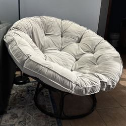 Better Homes & Gardens Papasan Chair with Velvet Fabric - Gray