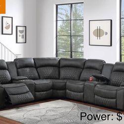 Power Recliner Sectional Sofa 