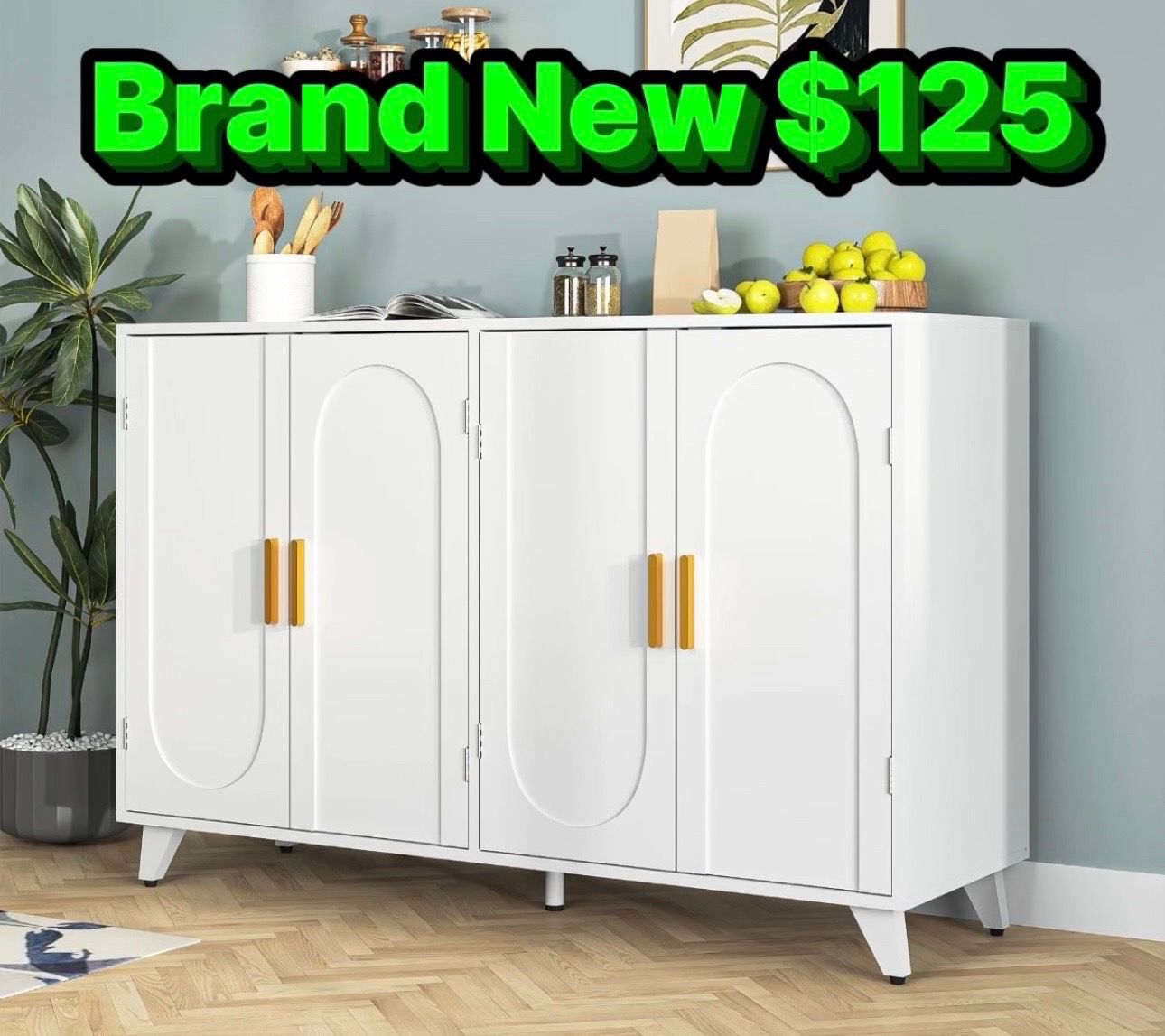 White cabinet storage buffet bar brand new in box π¦