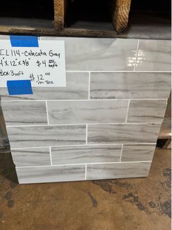 Tile backsplash calacata grey 4” x 12”x 3/8” Box 3sqft per box ON SALE