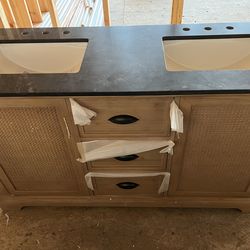 60” double vanity marble countertop