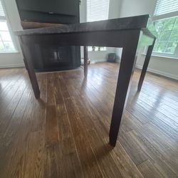 7-Piece Faux Marble Square Counter Height Table Set (6 Chairs)