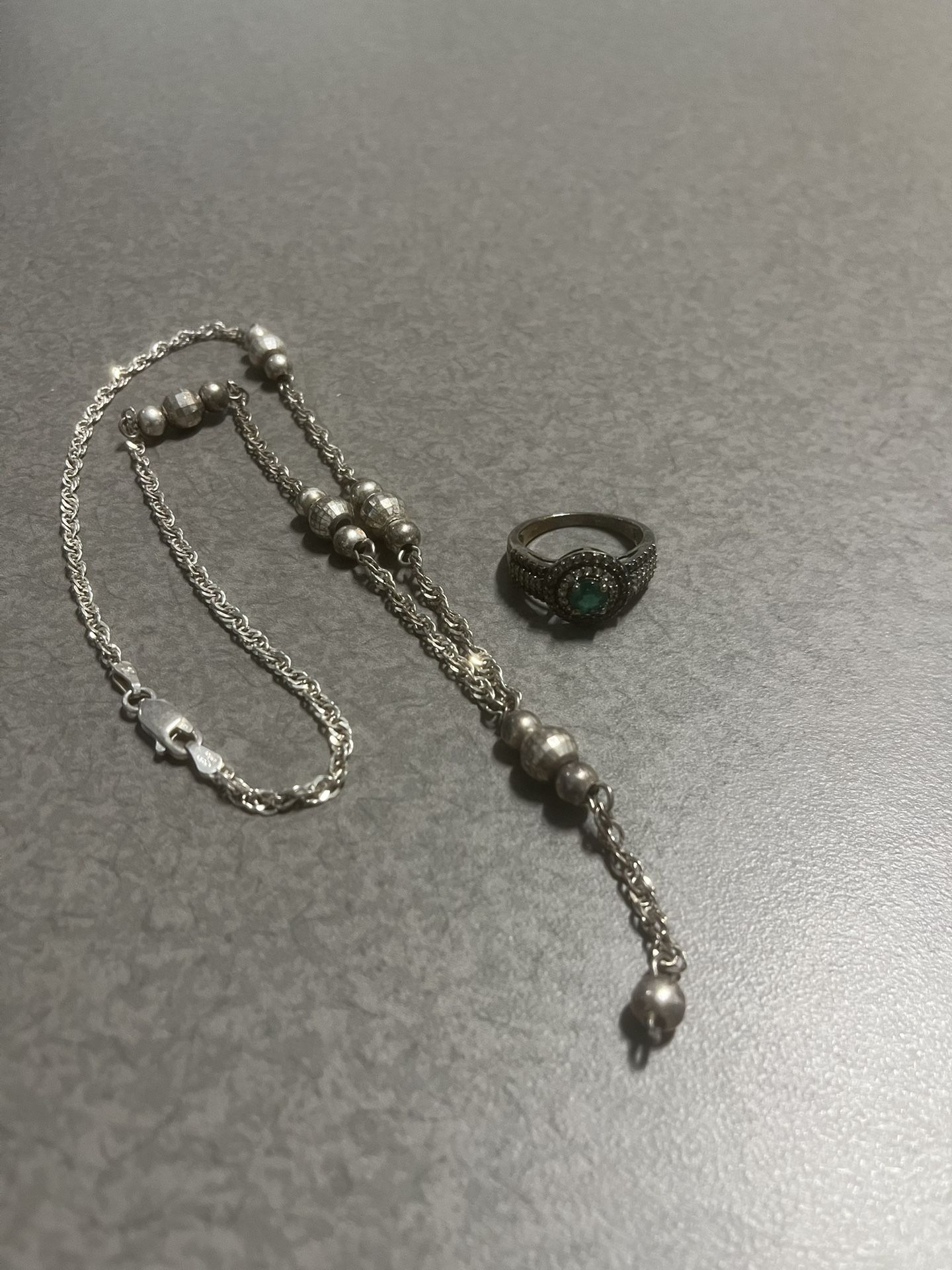 Sterling Silver Ring And Necklace