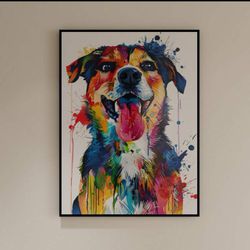 1pc,Modern Graffiti Dog,  Art Canvas Prints, Wall Art, Wall Art Poster, Ins ,Posters Prints,Artwork Wall Painting