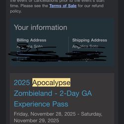 1 2 Day ga Apocalypse LB Digital Print Pass