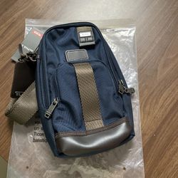 TUMl Blue Nylon Crossbody Sling Bag 