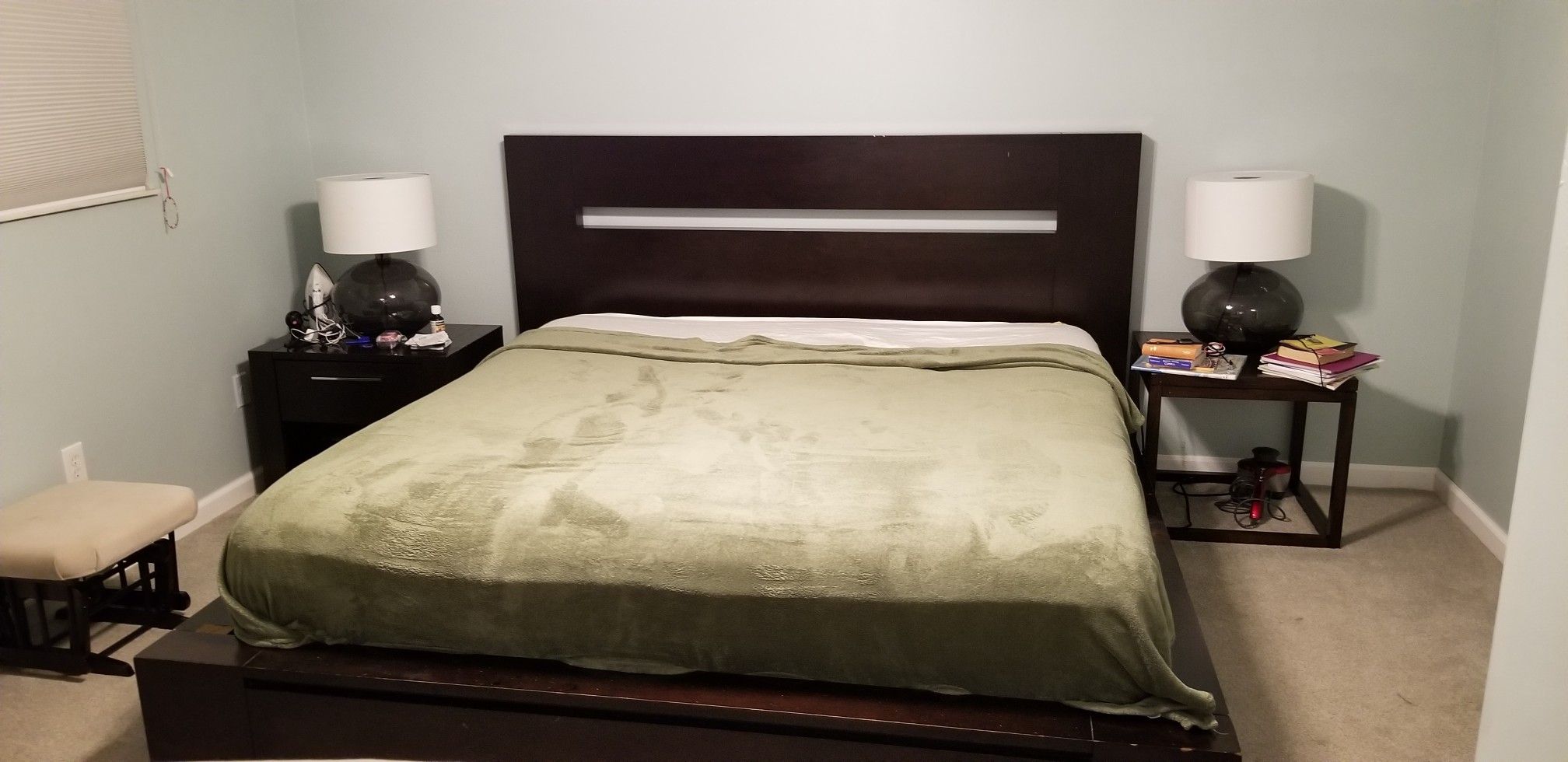 O-Palier King size Bed Frame , Night Stand and Dresser.