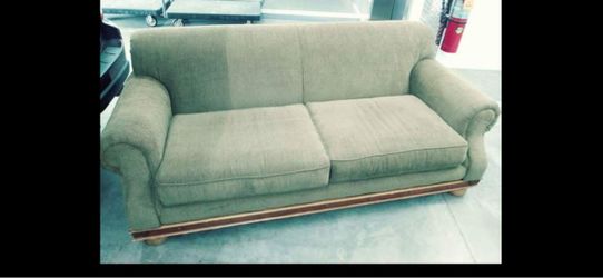 Upholstered Accent Chair with Geometric Pattern and Olive green couch