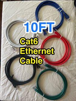 10FT Ethernet / Internet Cable Cat6 • RJ45 Connector • Electronics 10Gbps
